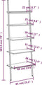 vidaXL - Ladderrek - met - 5 - schappen - 64x34x185,5 - cm - donkerbruin - en - zwart