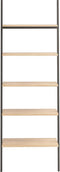 vidaXL - Ladderrek - met - 5 - schappen - 64x34x185,5 - cm - lichtbruin - en - zwart