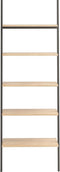 vidaXL - Ladderrek - met - 5 - schappen - 64x34x185,5 - cm - lichtbruin - en - zwart