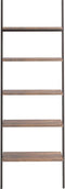 vidaXL - Ladderrek - met - 5 - schappen - 64x34x185,5 - cm - donkerbruin - en - zwart