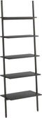 vidaXL - Ladderrek - met - 5 - schappen - 64x34x185,5 - cm - zwart
