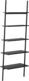 vidaXL - Ladderrek - met - 5 - schappen - 64x34x185,5 - cm - zwart