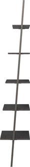 vidaXL - Ladderrek - met - 5 - schappen - 64x34x185,5 - cm - zwart