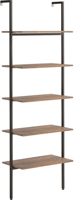 vidaXL - Ladderrek - met - 5 - schappen - 64x35x185 - cm - donkerbruin - en - zwart