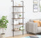 vidaXL - Ladderrek - met - 5 - schappen - 64x35x185 - cm - donkerbruin - en - zwart