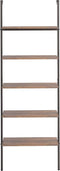 vidaXL - Ladderrek - met - 5 - schappen - 64x35x185 - cm - donkerbruin - en - zwart