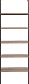 vidaXL - Ladderrek - met - 5 - schappen - 64x35x185 - cm - donkerbruin - en - zwart