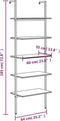 vidaXL - Ladderrek - met - 5 - schappen - 64x35x185 - cm - donkerbruin - en - zwart