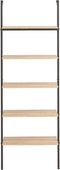 vidaXL - Ladderrek - met - 5 - schappen - 64x35x185 - cm - lichtbruin - en - zwart