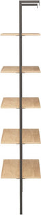 vidaXL - Ladderrek - met - 5 - schappen - 64x35x185 - cm - lichtbruin - en - zwart