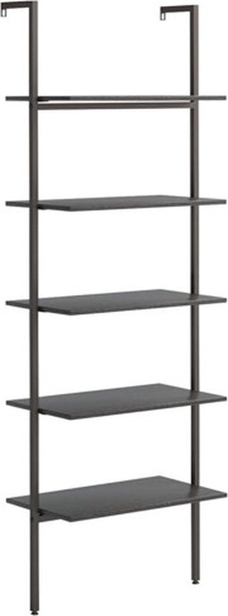 vidaXL - Ladderrek - met - 5 - schappen - 64x35x185 - cm - zwart