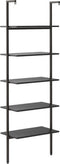 vidaXL - Ladderrek - met - 5 - schappen - 64x35x185 - cm - zwart