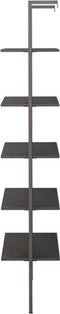 vidaXL - Ladderrek - met - 5 - schappen - 64x35x185 - cm - zwart