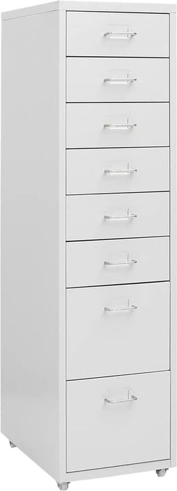 vidaXL - Ladeblok - verrijdbaar - 28x41x109 - cm - metaal - grijs