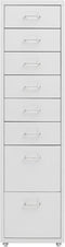vidaXL - Ladeblok - verrijdbaar - 28x41x109 - cm - metaal - grijs