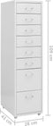 vidaXL - Ladeblok - verrijdbaar - 28x41x109 - cm - metaal - grijs
