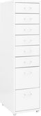 vidaXL - Ladeblok - verrijdbaar - 28x41x109 - cm - metaal - wit
