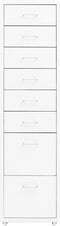 vidaXL - Ladeblok - verrijdbaar - 28x41x109 - cm - metaal - wit