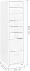 vidaXL - Ladeblok - verrijdbaar - 28x41x109 - cm - metaal - wit