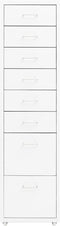 vidaXL - Ladeblok - verrijdbaar - 28x41x109 - cm - metaal - wit