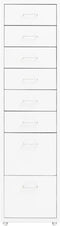 vidaXL - Ladeblok - verrijdbaar - 28x41x109 - cm - metaal - wit
