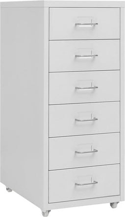 vidaXL - Ladeblok - verrijdbaar - 28x41x69 - cm - metaal - grijs