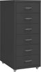 vidaXL - Ladeblok - verrijdbaar - 28x41x69 - cm - metaal - antracietkleurig
