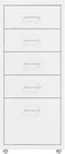 vidaXL - Ladeblok - verrijdbaar - 28x41x69 - cm - metaal - wit