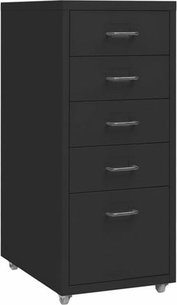 vidaXL - Ladeblok - verrijdbaar - 28x41x69 - cm - metaal - zwart