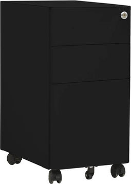 vidaXL - Ladeblok - verrijdbaar - 30x45x59 - cm - staal - zwart