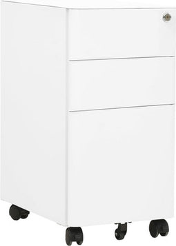 vidaXL - Ladeblok - verrijdbaar - 39x45x59 - cm - staal - wit