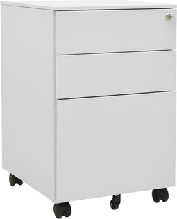 vidaXL - Ladeblok - verrijdbaar - 39x45x60 - cm - staal - lichtgrijs