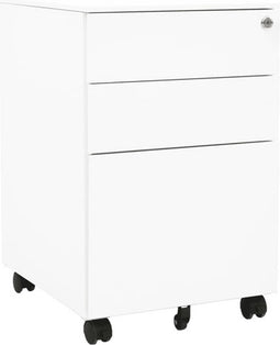 vidaXL - Ladeblok - verrijdbaar - 39x45x60 - cm - staal - wit