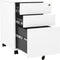 vidaXL - Ladeblok - verrijdbaar - 39x45x60 - cm - staal - wit