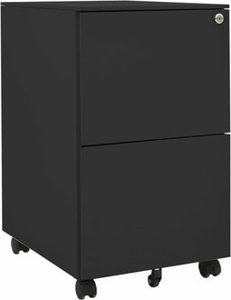 vidaXL - Ladeblok - verrijdbaar - 39x45x67 - cm - staal - antracietkleurig