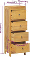 vidaXL - Ladekast - 30x30x90 - cm - massief - teakhout