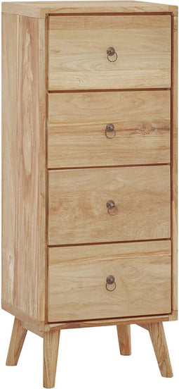vidaXL - Ladekast - 40x30x100 - cm - massief - teakhout