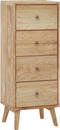 vidaXL - Ladekast - 40x30x100 - cm - massief - teakhout
