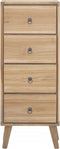 vidaXL - Ladekast - 40x30x100 - cm - massief - teakhout