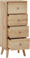 vidaXL - Ladekast - 40x30x100 - cm - massief - teakhout