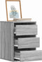 vidaXL - Ladekast - 40x41x58 - cm - bewerkt - hout - grijs - sonoma - eikenkleurig