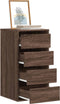 vidaXL - Ladekast - 40x41x76 - cm - bewerkt - hout - bruin - eikenkleurig