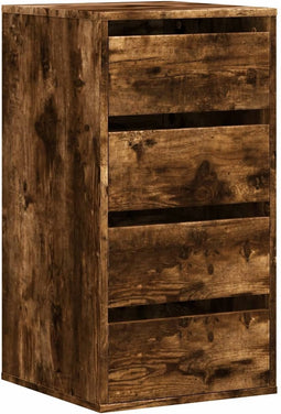 vidaXL - Ladekast - 40x41x76 - cm - bewerkt - hout - gerookt - eikenkleurig