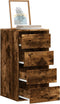 vidaXL - Ladekast - 40x41x76 - cm - bewerkt - hout - gerookt - eikenkleurig