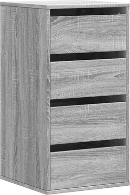 vidaXL - Ladekast - 40x41x76 - cm - bewerkt - hout - grijs - sonoma - eikenkleurig