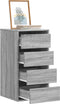 vidaXL - Ladekast - 40x41x76 - cm - bewerkt - hout - grijs - sonoma - eikenkleurig