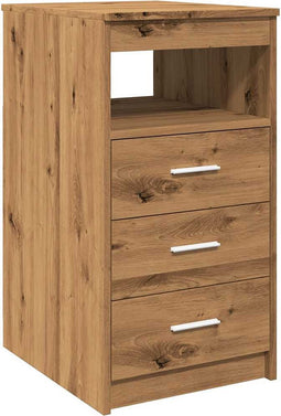 vidaXL - Ladekast - 40x50x76 - cm - bewerkt - hout - artisanaal - eikenkleur