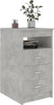 vidaXL - Ladekast - 40x50x76 - cm - bewerkt - hout - betongrijs