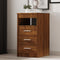 vidaXL - Ladekast - 40x50x76 - cm - bewerkt - hout - bruin - eikenkleur