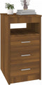 vidaXL - Ladekast - 40x50x76 - cm - bewerkt - hout - bruin - eikenkleur